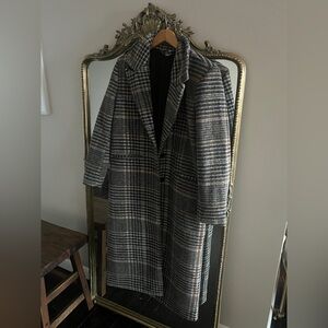 Black and Brown Plaid Coat